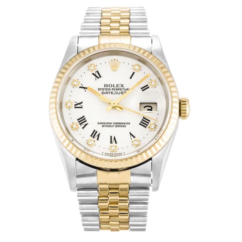 Rolex Datejust White Dial 16233 Mens 36MM